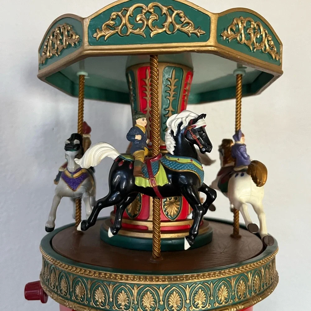 Vintage Mr Christmas Animated Holiday Carousel Merry Go Round Musical